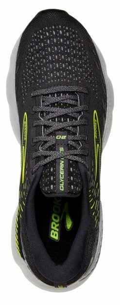 Brooks Women's Glycerin GTS 20 - Ebony/White/Nightlife (1203701B047) -Darn Tough Shop 120370 047 o glycerin gts 20 womens supportive cushion running shoe