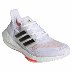 Adidas Women's UltraBoost 21 - White/Black/Solar Red (S23840) -Darn Tough Shop 20652554