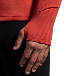 Brooks Men's Notch Thermal Hoodie - Copper/Heather Dark Copper (211402682) -Darn Tough Shop 211402 682 D2 Notch Thermal Hoodie 2