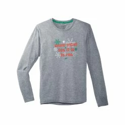 Brooks Men's Run Merry Distance Longsleeve - Heather Ash/Run Merry (211404047) 11 Brooks Men's Run Merry Distance Longsleeve - Heather Ash/Run Merry (211404047) -Darn Tough Shop 211404 047 LF Run Merry Distance Graphic LS