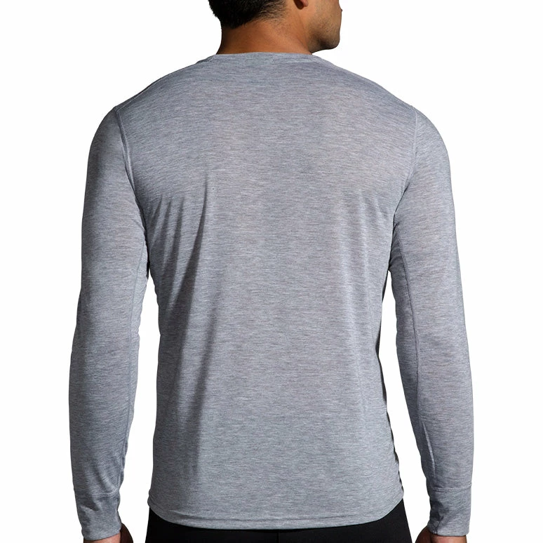 Brooks Men's Run Merry Distance Longsleeve - Heather Ash/Run Merry (211404047) 6 Brooks Men's Run Merry Distance Longsleeve - Heather Ash/Run Merry (211404047) - Image 4