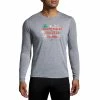 Brooks Men's Run Merry Distance Longsleeve - Heather Ash/Run Merry (211404047)
