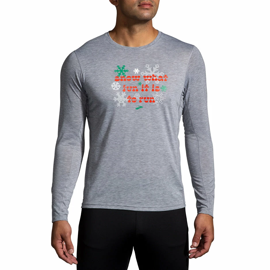 Brooks Men's Run Merry Distance Longsleeve - Heather Ash/Run Merry (211404047) 3 Brooks Men's Run Merry Distance Longsleeve - Heather Ash/Run Merry (211404047)