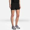 Brooks Women's Chaser 5" 2-IN-1 Short - Black (221464001) 1 Brooks Women's Chaser 5" 2-IN-1 Short - Black (221464001) -Darn Tough Shop 221464 001 MA Chaser 5in 2in1 Short