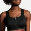 Brooks Women's Dare Zip Run Sports Bra - Black (350075001) -Darn Tough Shop 350075 001 mf Dare Zip bc3445bc 2283 4feb 8405 27e025bf9d6c