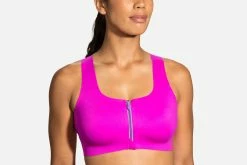 Brooks Women's Dare Zip Run Bra - Magenta/Heliotrope (350075633)
