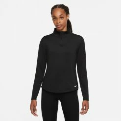 Nike Women's Therma-Fit One Long-Sleeve 1/2 Zip Top (Plus Sizes) - Black (DN2239-010)