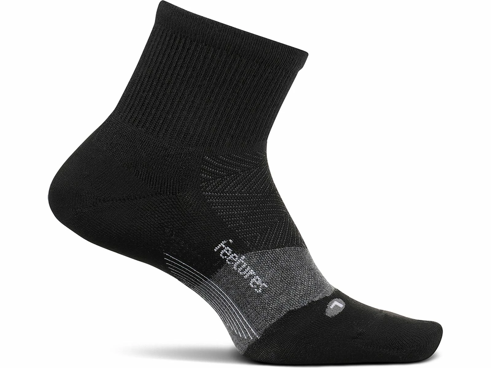 Feetures Merino 10 Cushion Quarter Sock (EM20) Feetures Merino 10 Cushion Quarter Sock (EM20) -Darn Tough Shop EM20468 Merino 10 Cushion Quarter Charcoal