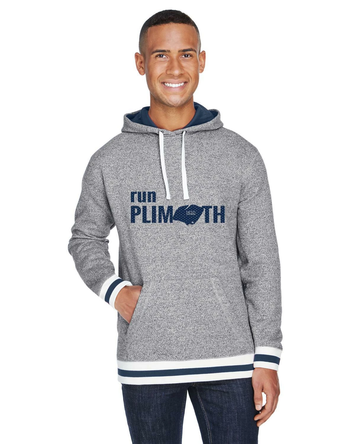 Marathon Sports Unisex Run Plymouth Hoodie - Pepper/Navy (TS-RUNPLIMOTHPN) Marathon Sportswear Marathon Sports Unisex Run Plymouth Hoodie - Pepper/Navy (TS-RUNPLIMOTHPN) -Darn Tough Shop JA8701 DK