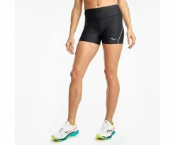 Saucony Women's Fortify 3" Hot Short - Black (SAW800327-BK)