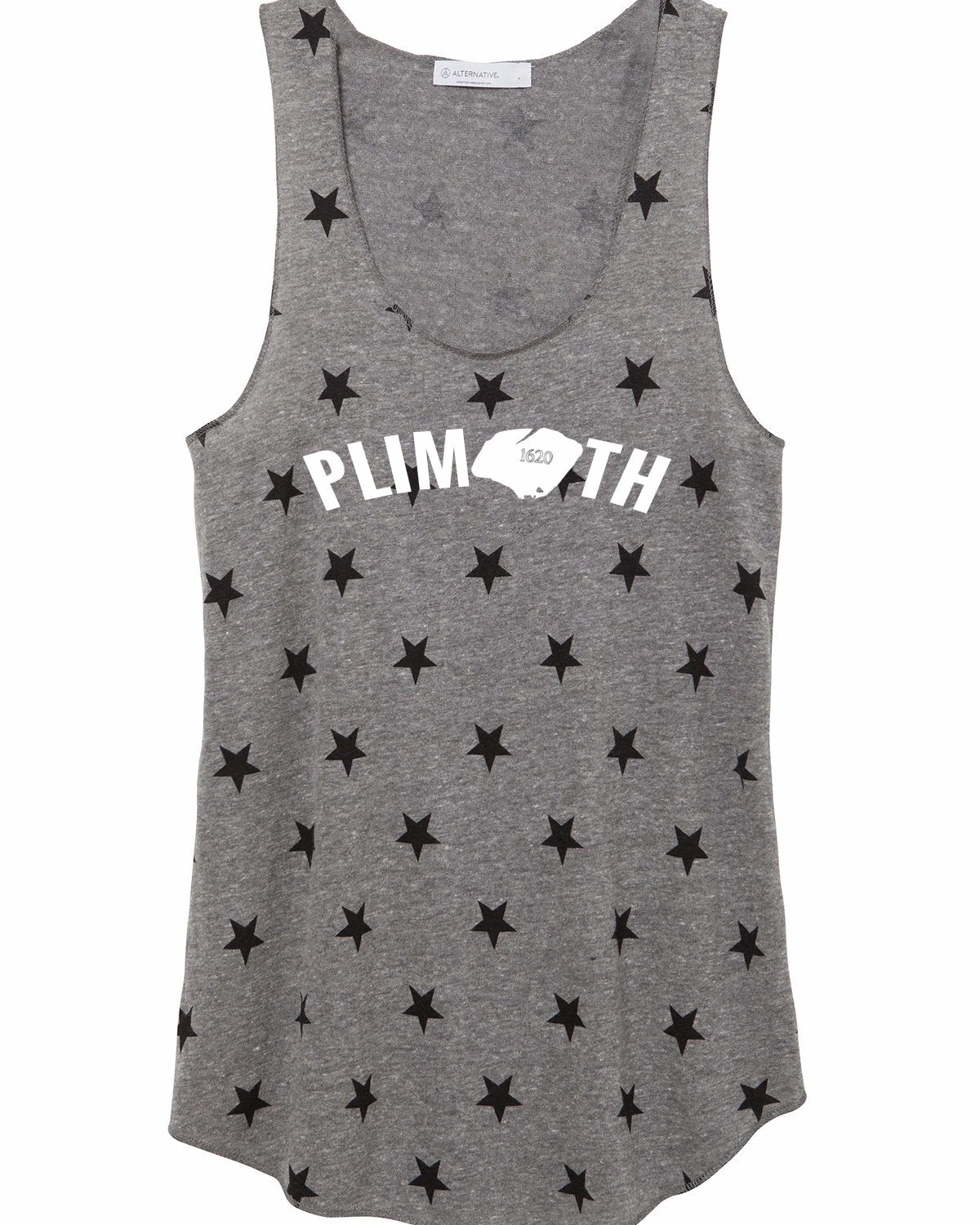 Women's Plimoth Racerback Stars and Stripes Tank - Gray (PLI-AA1927P-EGS) Marathon Sportswear Women's Plimoth Racerback Stars And Stripes Tank - Gray (PLI-AA1927P-EGS) -Darn Tough Shop aa1927p dr z FF
