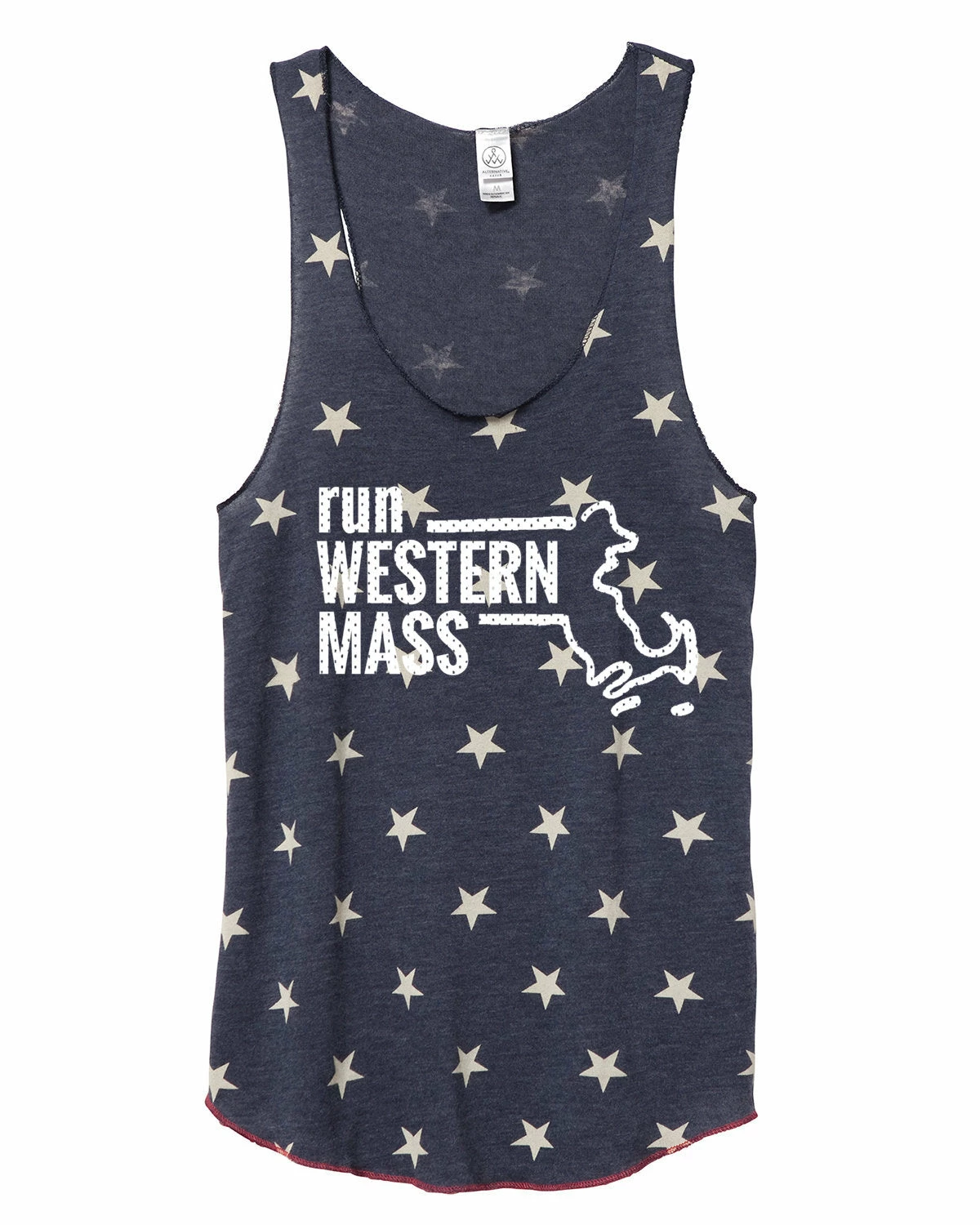 Women's Western Mass Racerback Stars and Stripes Tank - Navy Blue (RUNWEST-AA1927P-S) Marathon Sportswear Women's Western Mass Racerback Stars And Stripes Tank - Navy Blue (RUNWEST-AA1927P-S) -Darn Tough Shop aa1927p gy z FF 10