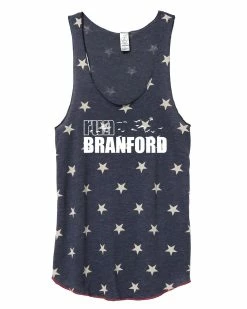 Marathon Sportswear Women's Branford Racerback Stars And Stripes Tank - Navy Blue (RUNBRANFORD-AA1927P-S)