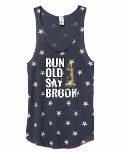 Marathon Sportswear Women's Old Saybrook Racerback Stars And Stripes Tank - Navy Blue (RUNOSB-AA1927P-S)