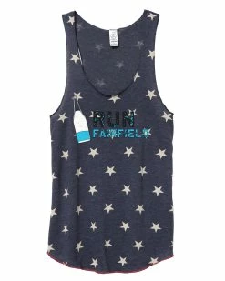Marathon Sportswear Women's Fairfield Racerback Stars And Stripes Tank - Navy Blue (RUNFAIRFIELD-AA1927P-S)
