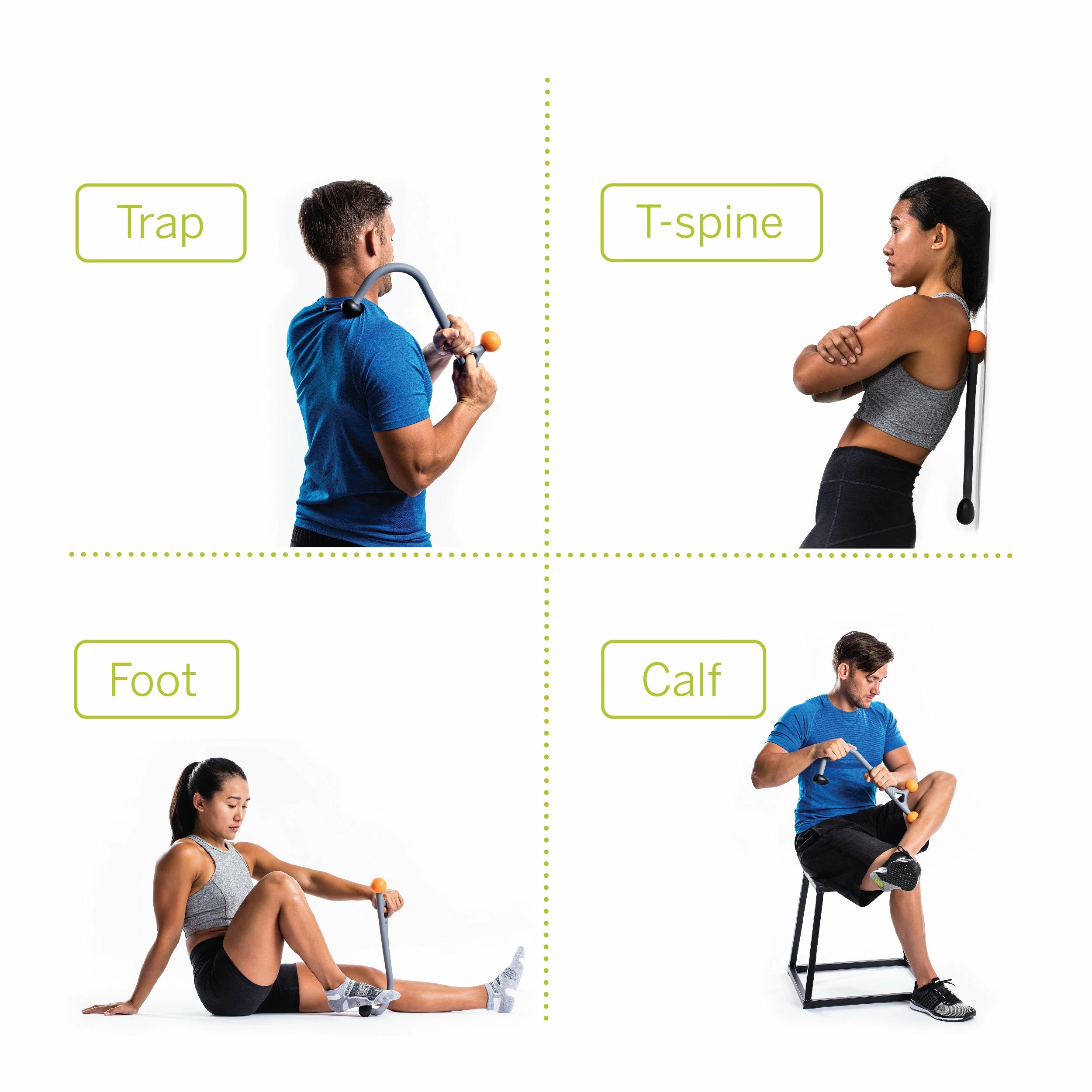 Trigger Point TriggerPoint AcuCurve Cane - Grey/Orange (04429) 6 Trigger Point TriggerPoint AcuCurve Cane - Grey/Orange (04429) - Image 4