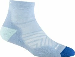 Darn Tough Women's 1/4 Ultra-Light Cushion (1048) -Darn Tough Shop darn tough running socks ultra light cusion quarter cut light blue