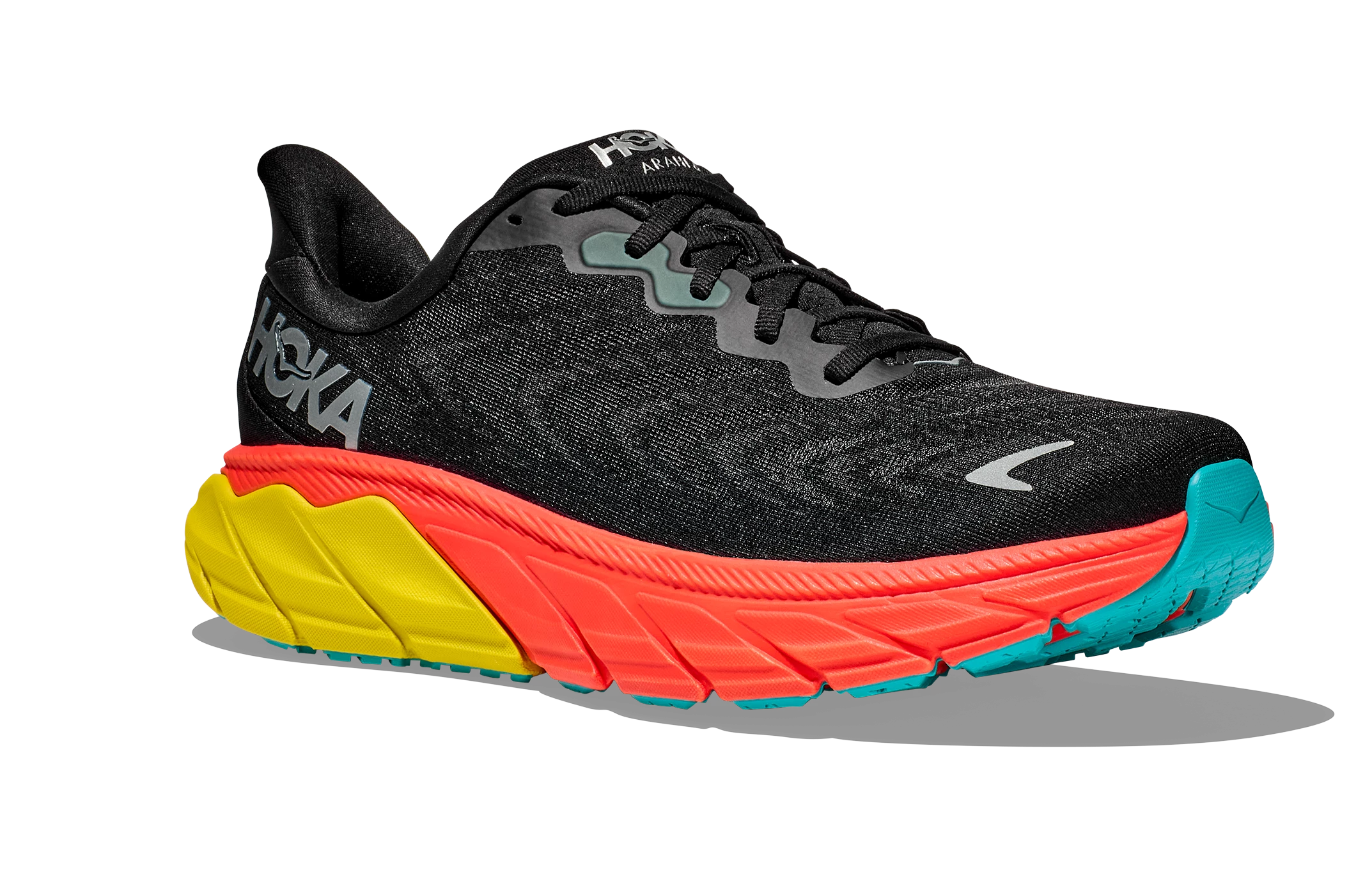 HOKA Men's Arahi 6 HOKA Men's Arahi 6 -Darn Tough Shop hoka mens arahi 6 running shoe black red yellow 2