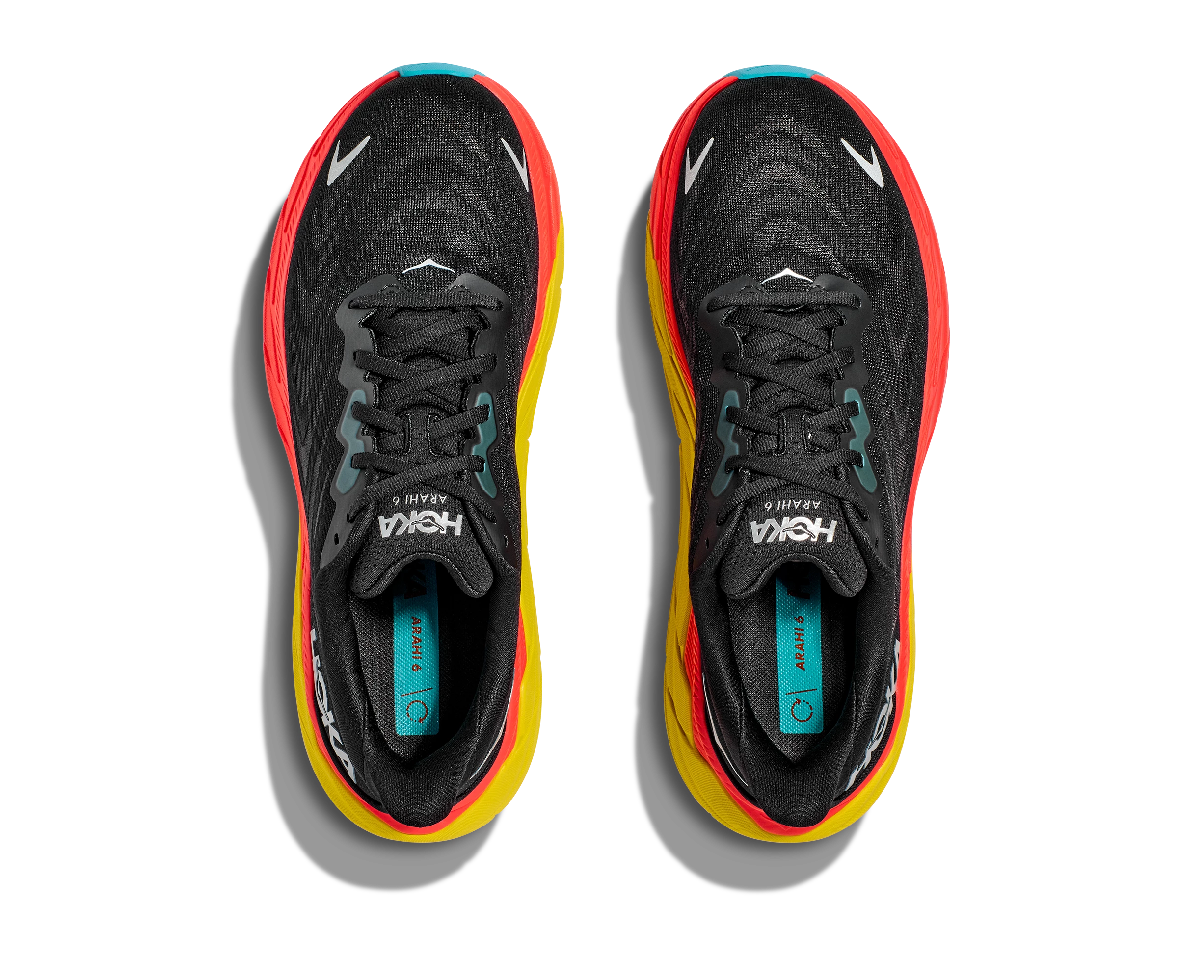 HOKA Men's Arahi 6 HOKA Men's Arahi 6 -Darn Tough Shop hoka mens arahi 6 running shoe black red yellow 3