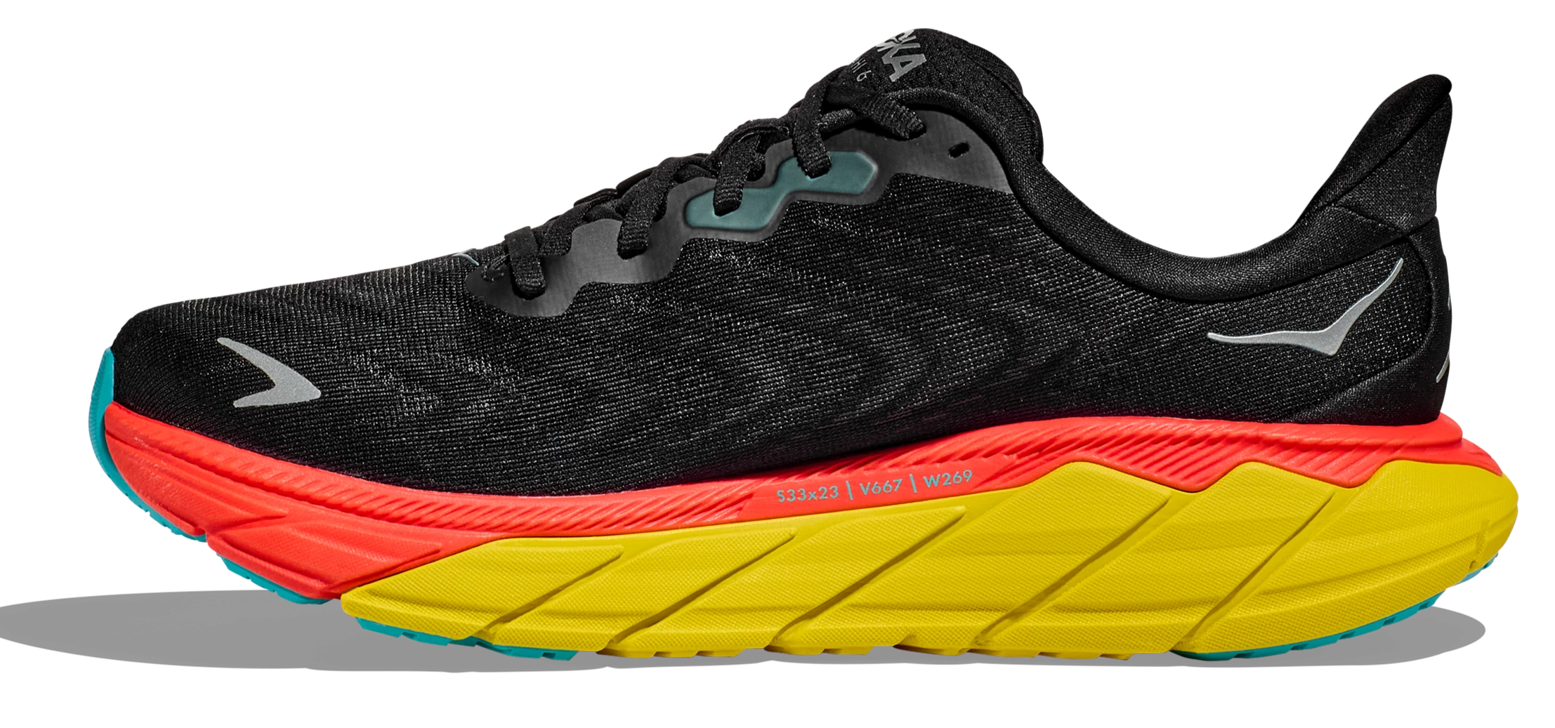 HOKA Men's Arahi 6 HOKA Men's Arahi 6 -Darn Tough Shop hoka mens arahi 6 running shoe black red yellow