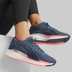 PUMA Women's Magnify Nitro Knit -Darn Tough Shop puma womens magnify nitro knit running shoe blue gray 4