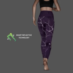 CEP Women's Reflective Tights - Purple (W2A96N) -Darn Tough Shop reflective tights purple women 4 9