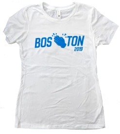 Marathon Sportswear Women's Boston 2019 Emoji Tee - White (WBOS2019TEE)