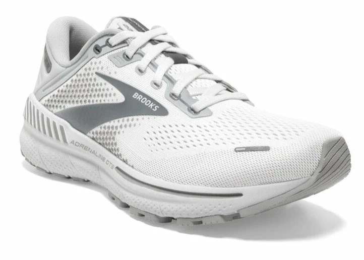 Brooks Women's Adrenaline GTS 22 - White/Oyster/Primer Grey (1203531B134) Brooks Women's Adrenaline GTS 22 - White/Oyster/Primer Grey (1203531B134) -Darn Tough Shop www brooksrunning com 120353 134 o adrenaline gts 22 womens cushion running shoe 1